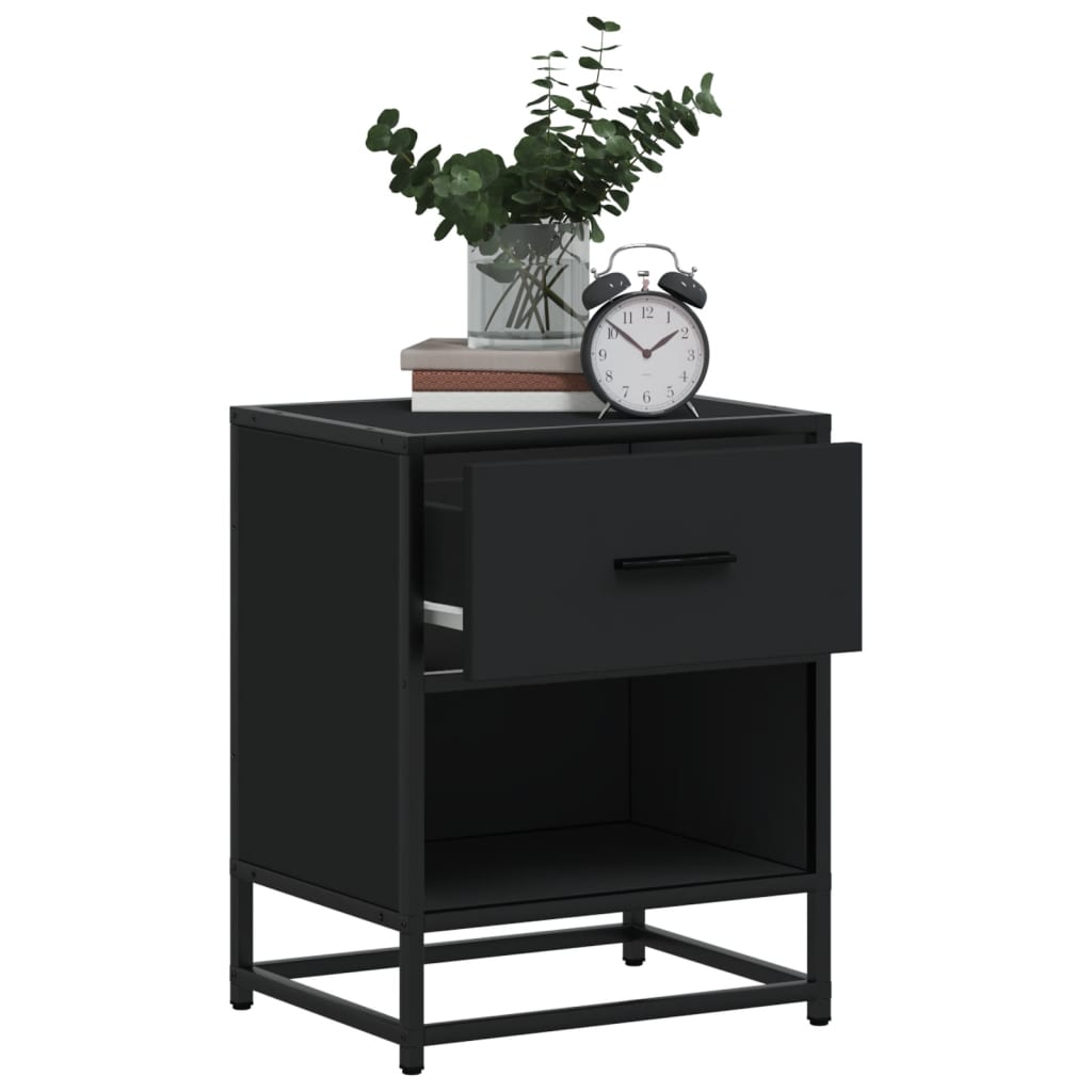 Comodino Nero 40x31x50 in Truciolato