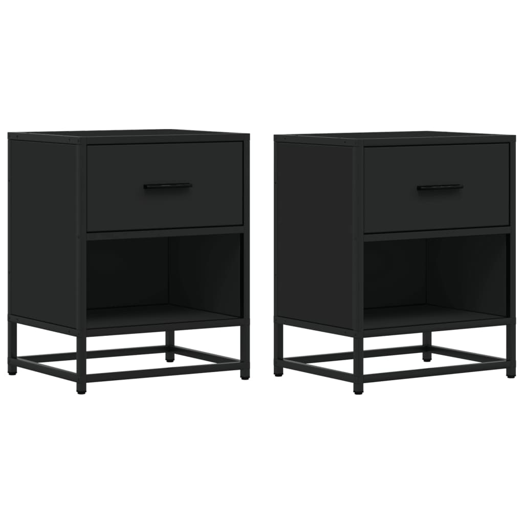 Comodini 2 pz Neri 40x31x50 in Truciolato