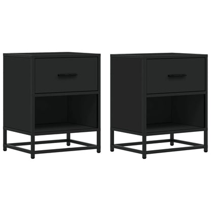 Comodini 2 pz Neri 40x31x50 in Truciolato