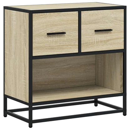 Comodino Rovere Sonoma 60x31x60 cm in Truciolato e Metallo