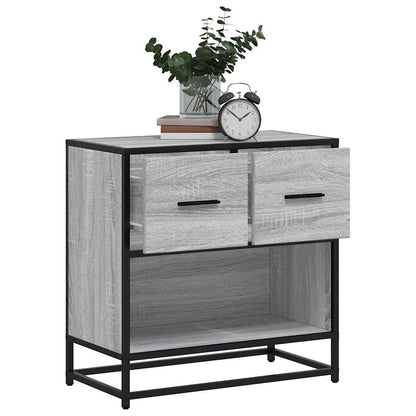 Comodino Grigio Sonoma 60x31x60 cm Legno Multistrato e Metallo