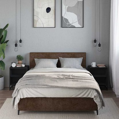 Comodini 2 pz Neri 40x31x50 Legno Multistrato e Metallo