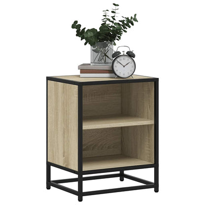 Comodini 2pz Rovere Sonoma 40x31x50cm Legno Multistrato Metallo
