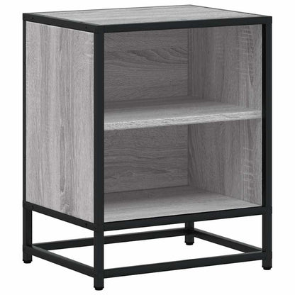 Comodino Grigio Sonoma 40x31x50 cm Legno Multistrato e Metallo