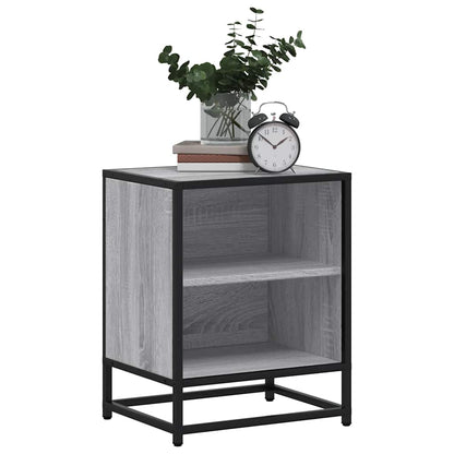 Comodini 2pz Grigio Sonoma 40x31x50cm Legno Multistrato Metallo