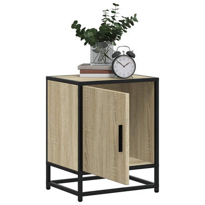 Comodini 2pz Rovere Sonoma 40x31x50cm Legno Multistrato Metallo