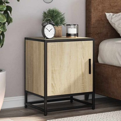 Comodini 2pz Rovere Sonoma 40x31x50cm Legno Multistrato Metallo