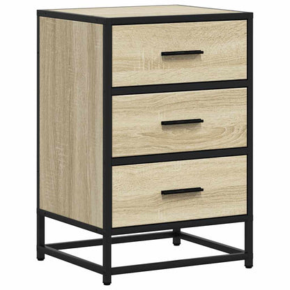 Comodino Rovere Sonoma 40x34,5x60cm Legno Multistrato e Metallo