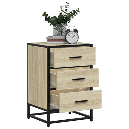 Comodino Rovere Sonoma 40x34,5x60cm Legno Multistrato e Metallo