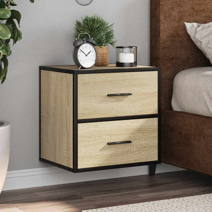 Comodini a Muro 2 pz Rovere Sonoma 40x31x39,5 cm