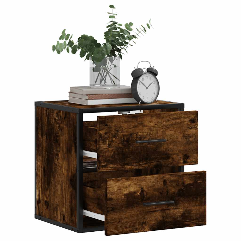 Comodino a Muro Rovere Fumo 40x31x39,5 cm