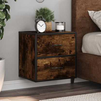 Comodino a Muro Rovere Fumo 40x31x39,5 cm