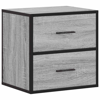 Comodino a Muro Grigio Sonoma 40x31x39,5 cm