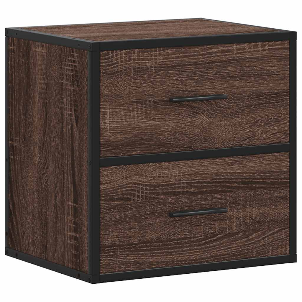 Comodino a Muro Rovere Marrone 40x31x39,5 cm