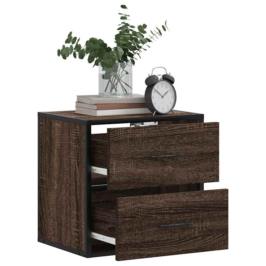 Comodino a Muro Rovere Marrone 40x31x39,5 cm