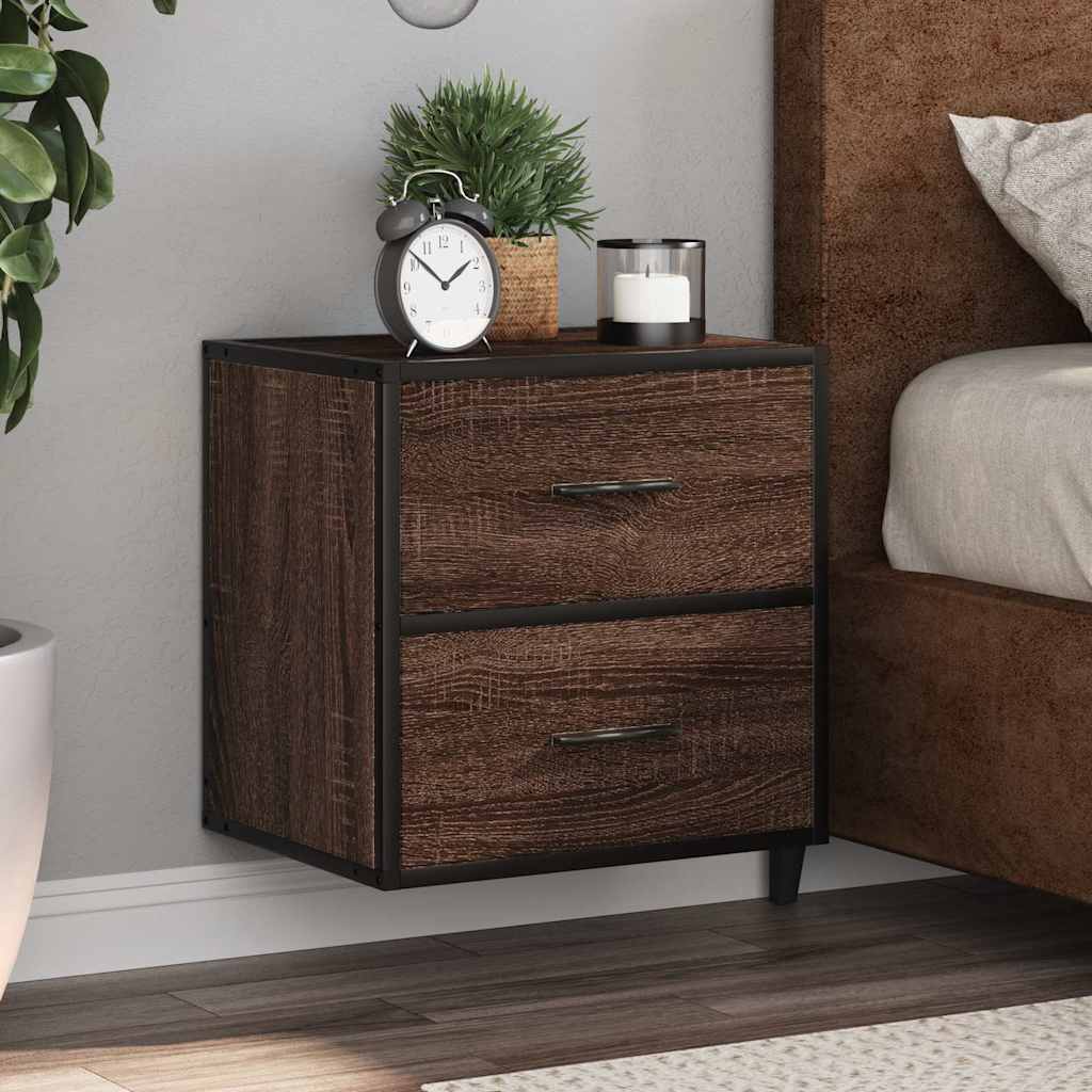 Comodino a Muro Rovere Marrone 40x31x39,5 cm