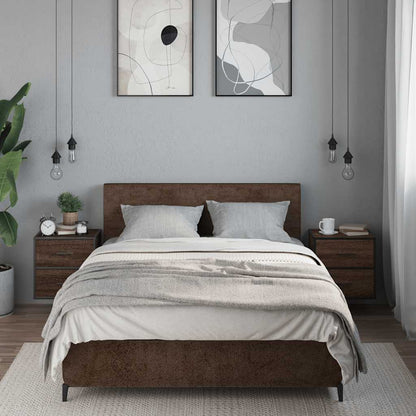Comodini a Muro 2 pz Rovere Marrone 40x31x39,5 cm