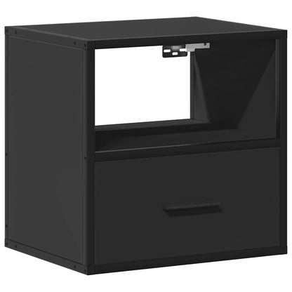 Comodino a Muro Nero 40x31x39,5 cm