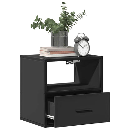 Comodini a Muro 2 pz Nero 40x31x39,5 cm