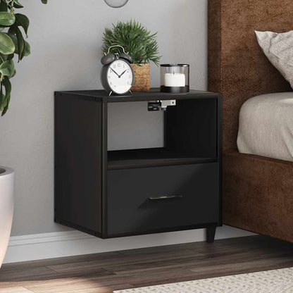 Comodini a Muro 2 pz Nero 40x31x39,5 cm
