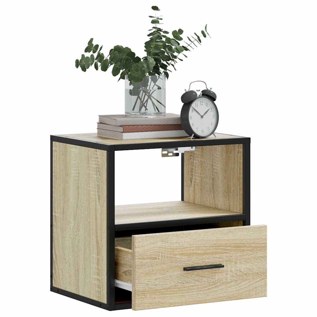 Comodini a Muro 2 pz Rovere Sonoma 40x31x39,5 cm