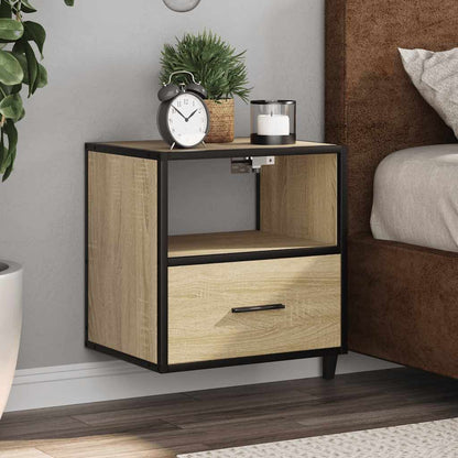 Comodini a Muro 2 pz Rovere Sonoma 40x31x39,5 cm