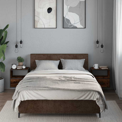 Comodini a Muro 2 pz Rovere Fumo 40x31x39,5 cm