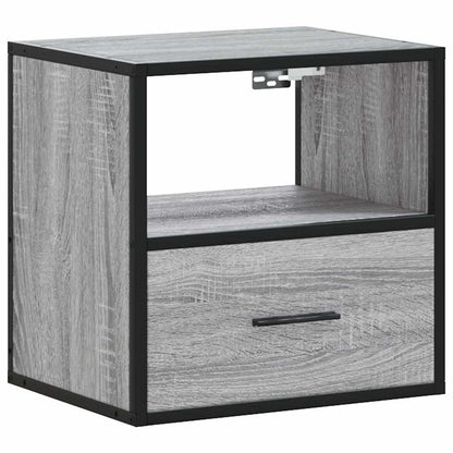Comodino a Muro Grigio Sonoma 40x31x39,5 cm