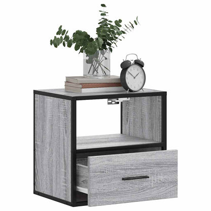 Comodini a Muro 2 pz Grigio Sonoma 40x31x39,5 cm