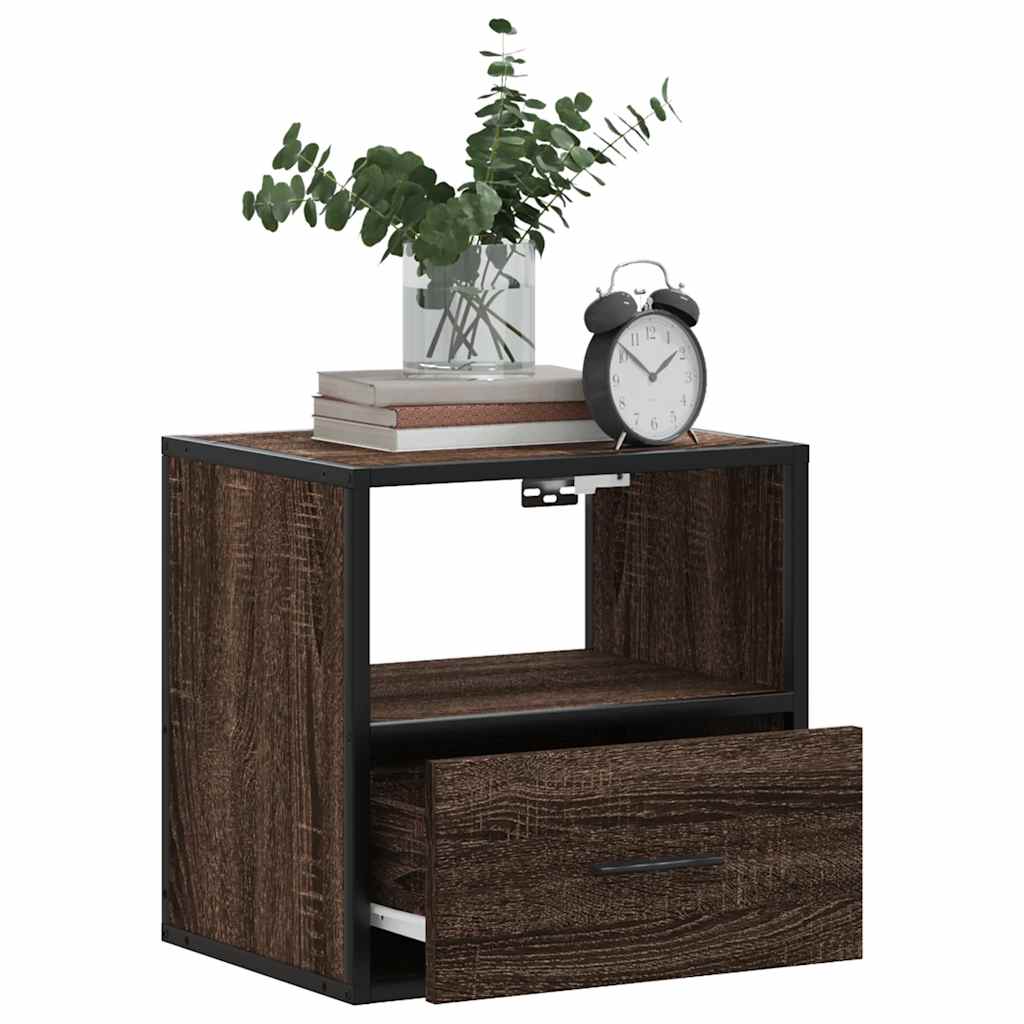 Comodino a Muro Rovere Marrone 40x31x39,5 cm