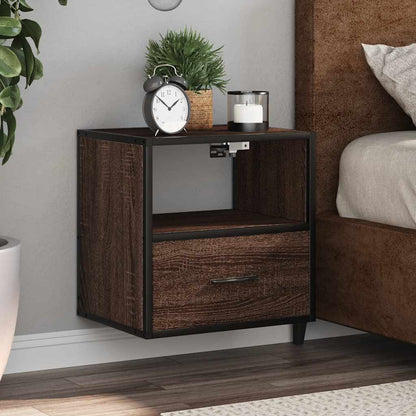 Comodino a Muro Rovere Marrone 40x31x39,5 cm