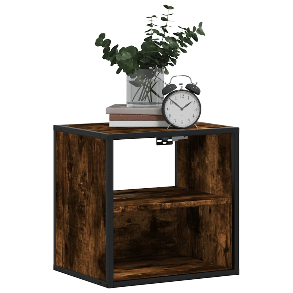 Comodino a Muro Rovere Fumo 40x31x39,5 cm