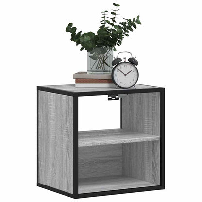 Comodino a Muro Grigio Sonoma 40x31x39,5 cm
