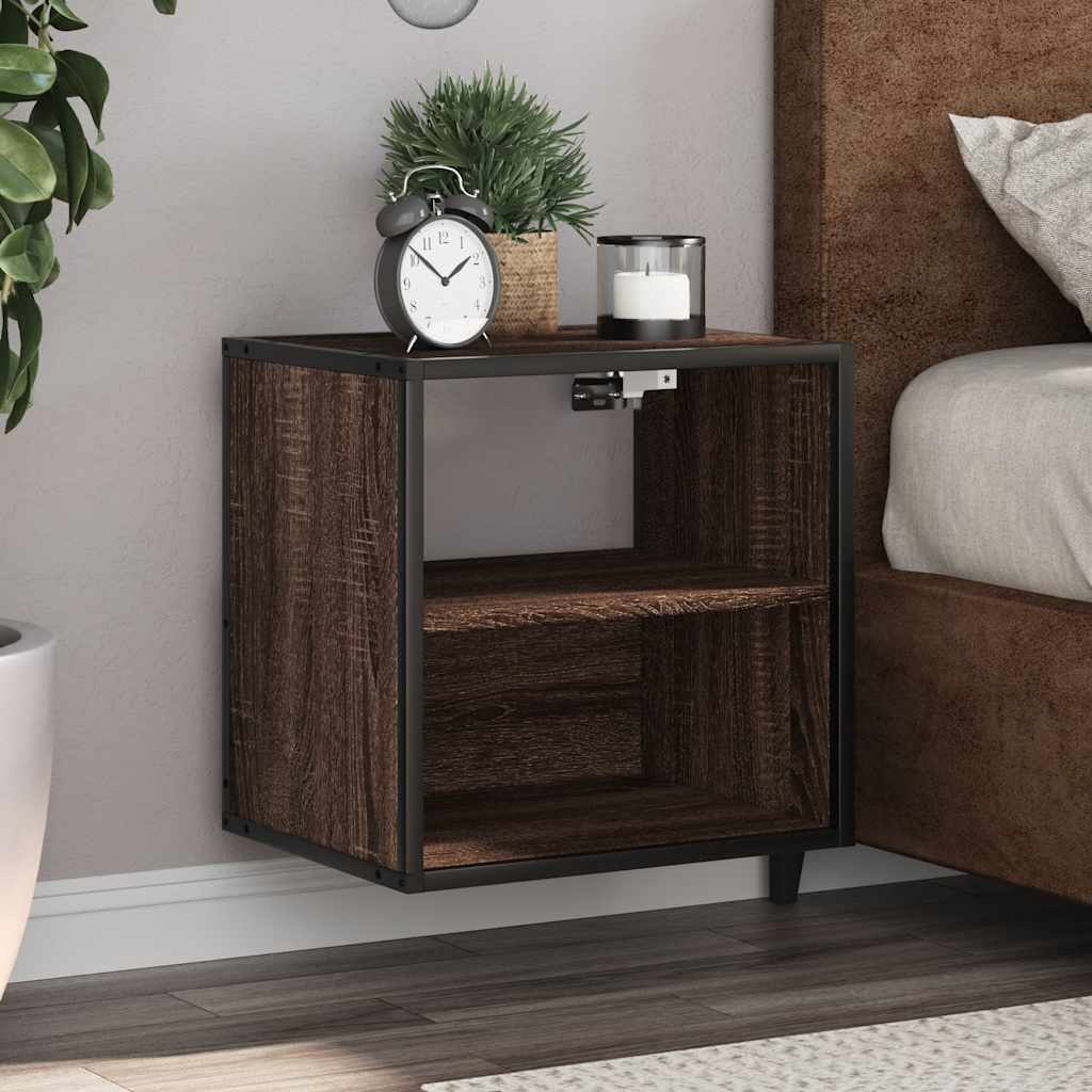 Comodino a Muro Rovere Marrone 40x31x39,5 cm