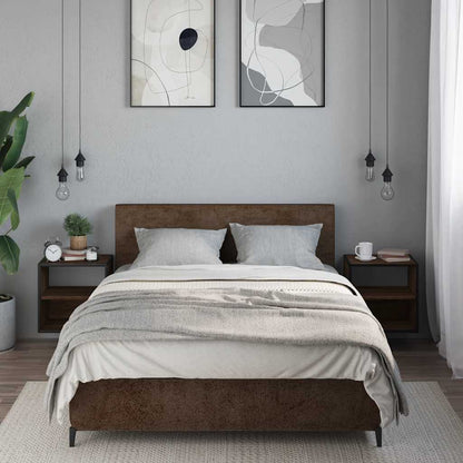 Comodini a Muro 2 pz Rovere Marrone 40x31x39,5 cm