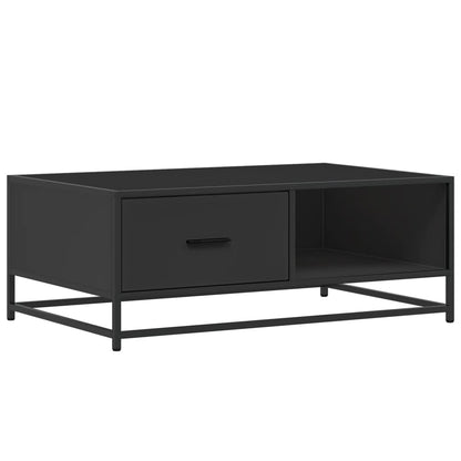 Tavolino Salotto Nero 90x57x35 cm in Truciolato e Metallo