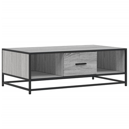 Tavolino Grigio Sonoma 100x57x35 cm Legno Multistrato e Metallo