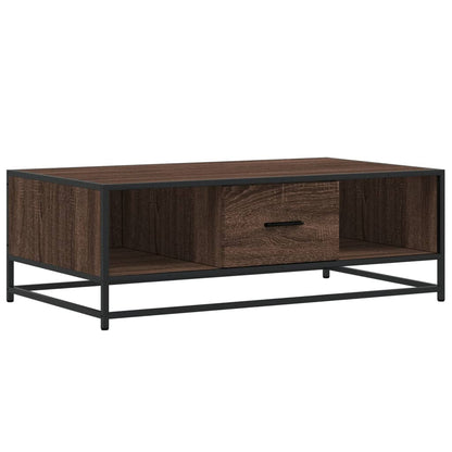 Tavolino Rovere Marrone 100x57x35 cm Legno Multistrato Metallo