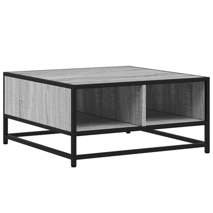 Tavolino Grigio Sonoma 60,5x60,5x30 cm in Truciolato e Metallo