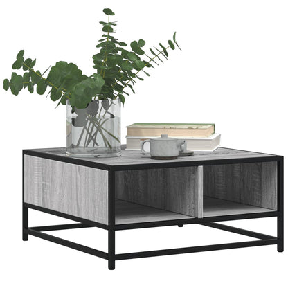 Tavolino Grigio Sonoma 60,5x60,5x30 cm in Truciolato e Metallo