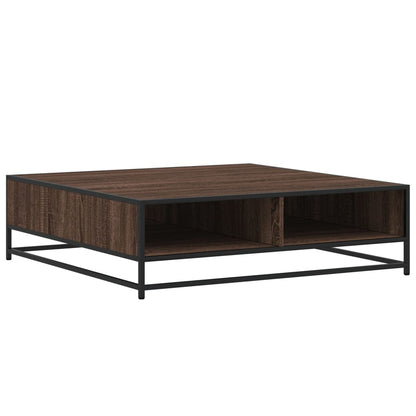 Tavolino Rovere Marrone 100x100x30 cm in Truciolato e Metallo