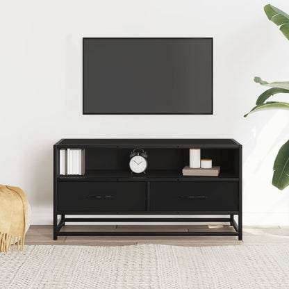 Mobile TV Nero 80x34,5x40 cm in Truciolato Metallo