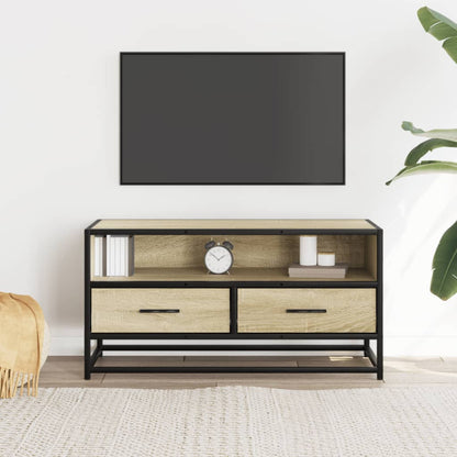 Mobile TV Rovere Sonoma 80x34,5x40 cm Legno Multistrato Metallo
