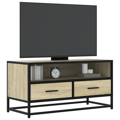 Mobile TV Rovere Sonoma 80x34,5x40 cm Legno Multistrato Metallo