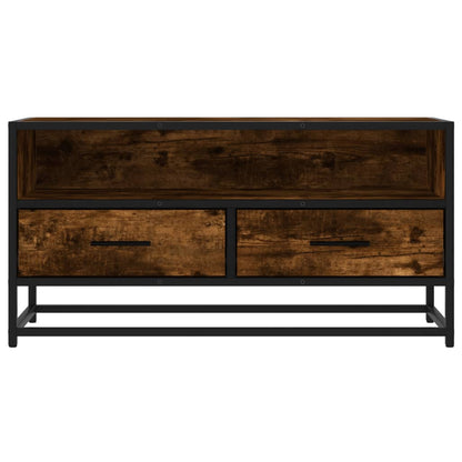 Mobile TV Rovere Fumo 80x34,5x40 cm Legno Multistrato e Metallo