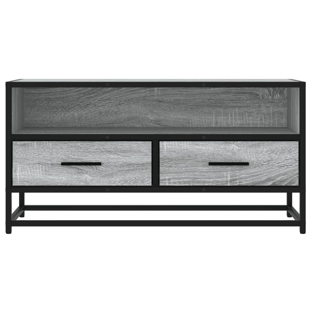 Mobile TV Grigio Sonoma 80x34,5x40 cm Legno Multistrato Metallo
