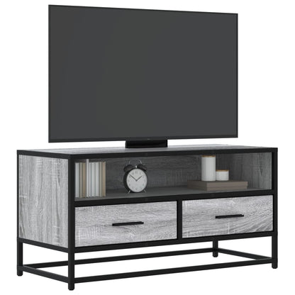 Mobile TV Grigio Sonoma 80x34,5x40 cm Legno Multistrato Metallo