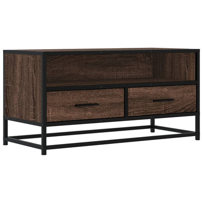Mobile TV Rovere Marrone 80x34,5x40cm Legno Multistrato Metallo