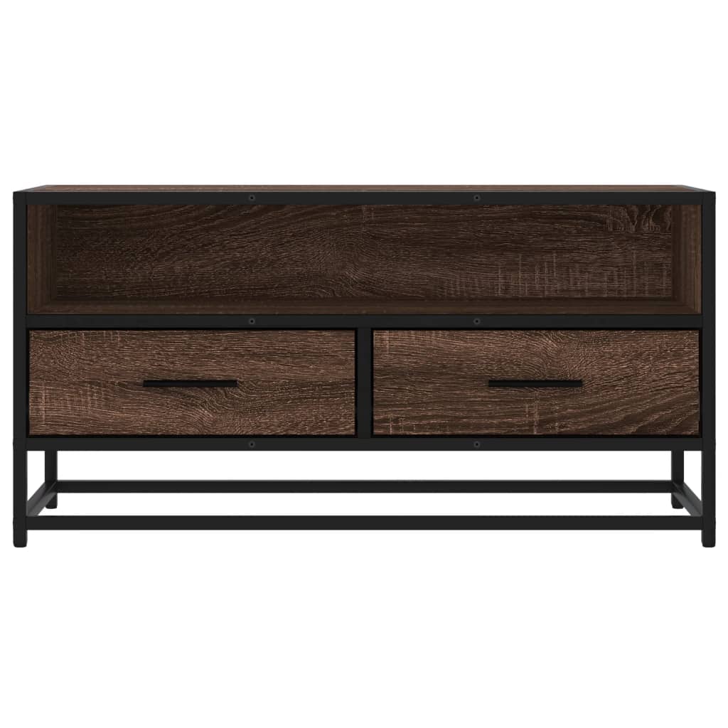 Mobile TV Rovere Marrone 80x34,5x40cm Legno Multistrato Metallo