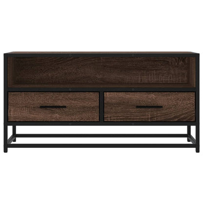 Mobile TV Rovere Marrone 80x34,5x40cm Legno Multistrato Metallo